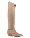 SIGERSON MORRISON WOMEN'S TYRA SUEDE WESTERN POINTED TOE BOOTS,SMTYRA