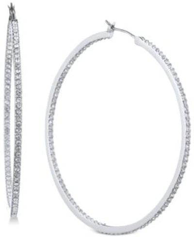 GIVENCHY PAVE 2" MEDIUM HOOP EARRINGS