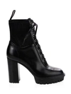 GIANVITO ROSSI Leather Lace-Up Stretch Bootie