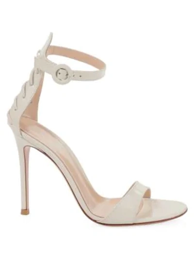 Gianvito Rossi Corset 105 Lace-up Patent-leather Sandals In Off White