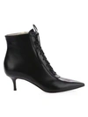 GIANVITO ROSSI Leather Lace-Up Kitten Heel Booties