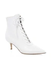 GIANVITO ROSSI Leather Lace-Up Kitten Heel Booties
