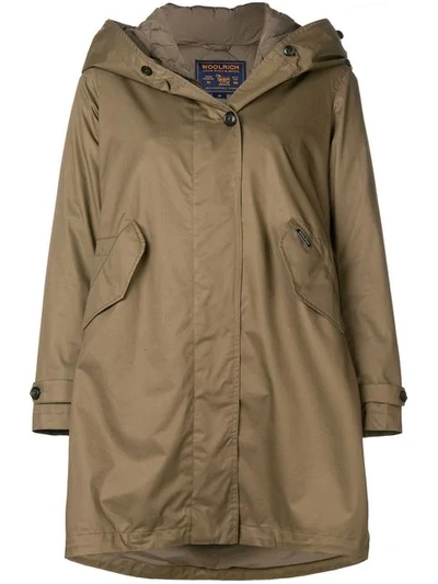 Woolrich Hooded Layered Parka - Brown
