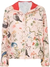 RED VALENTINO RED VALENTINO FLORA AND FAUNA PRINT HOODED JACKET - PINK