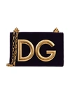 DOLCE & GABBANA VELVET DG GIRLS CROSSBODY BAG,10645239