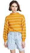 SAYLOR Bette Striped Mock Neck Sweater
