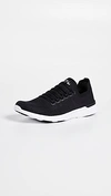 Apl Athletic Propulsion Labs Techloom Breeze Stretch-woven Running Trainers In Black/black/white