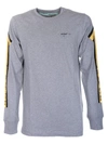 Off-white Grey Cotton Sweatshirt With Yellow Arrows Print.