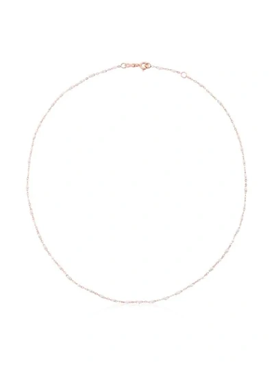 GIGI CLOZEAU WHITE 18KT ROSE GOLD BEADED NECKLACE