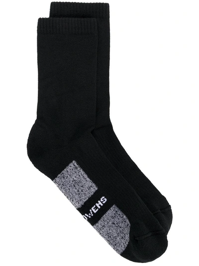 Rick Owens Wool-blend Hiking Socks In Black