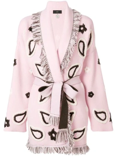 Alanui Belted Paisley Robe In Pink