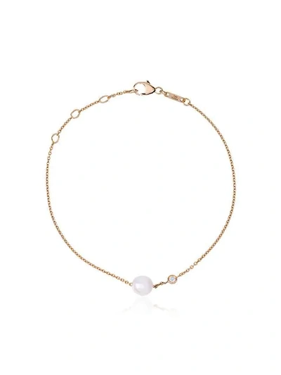 Rosa De La Cruz 18kt Yellow Gold Pearl And Diamond Bracelet In White