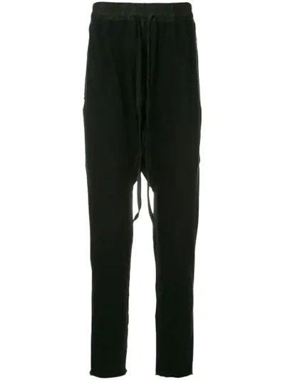 Isaac Sellam Experience Insoumis Drop-crotch Track Trousers In Black