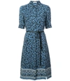 ALTUZARRA Blue Leopard-Print Silk Crepe de Chine Midi Dress,ATZ38P21