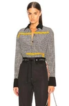 GIVENCHY GIVENCHY CREPE DE CHINE SCARF BLOUSE IN BLACK & YELLOW,GIVE-WS127