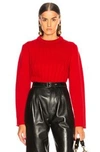 CHLOÉ CHLOE ICONIC CASHMERE CREWNECK SWEATER IN EARTHY RED,CLOE-WK54