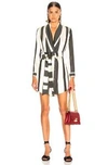 MICHELLE MASON MICHELLE MASON BELTED DRESS JACKET IN BLACK STRIPE,MMAF-WD124