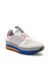 Givenchy White, Grey And Black Tr3 Logo Nylon And Suede Leather Sneakers In Gray