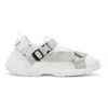 PRADA PRADA WHITE BUCKLED NEOPRENE SNEAKERS