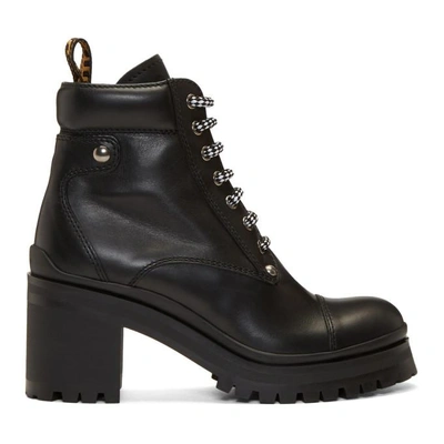 Miu Miu Leather Ankle Boots In Black