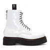 R13 R13 WHITE SINGLE STACKED BOOTS