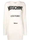 MOSCHINO MOSCHINO INTARSIA-KNIT MINI DRESS - WHITE