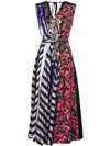 Marc Jacobs Sleeveless V-neck Photographic Mixed-print A-line Dress In Purple