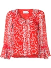 TANYA TAYLOR TANYA TAYLOR FLORAL VINES STACI TOP - RED