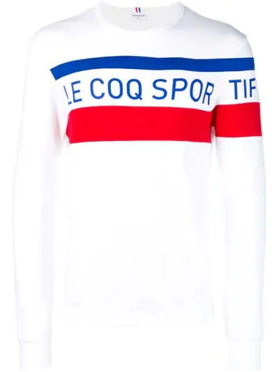 Le Coq Sportif Logo Printed Long Sleeve T-shirt In White