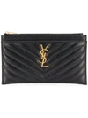 Saint Laurent Monogram Matelassé Quilted Clutch In Black