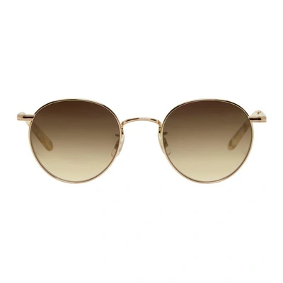 Garrett Leight Gold Wilson Sunglasses In Gold/white