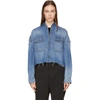 R13 Oversized Cropped Distressed Denim Shirt In Brindley
