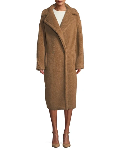 Max Mara Double-breasted Camel Hair Blend Teddy Coat