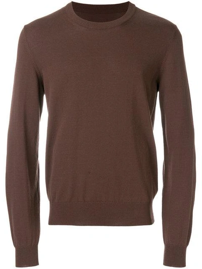 Maison Margiela Crew Neck Jumper In Brown