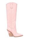 FENDI Stamped Croc Leather Knee-High Cowboy Boots