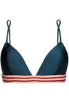 ZIMMERMANN WOMAN STRIPED TRIANGLE BIKINI TOP PETROL,GB 1188406768872878