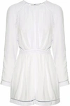 ZIMMERMANN WOMAN OPEN KNIT-TRIMMED CREPE PLAYSUIT WHITE,US 4772211930174629