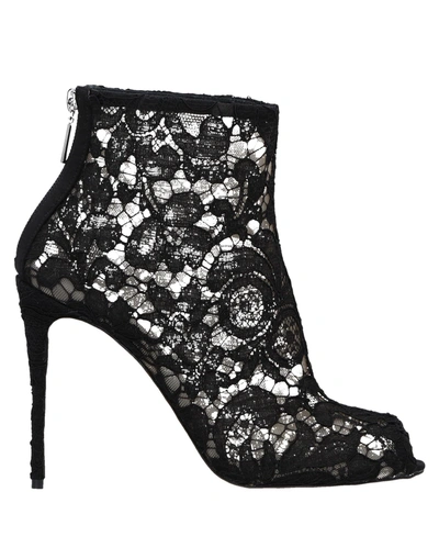 DOLCE & GABBANA DOLCE & GABBANA WOMAN ANKLE BOOTS BLACK SIZE 5.5 VISCOSE, COTTON, POLYAMIDE,11307667KT 7