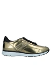 Shop Hogan Woman Sneakers Gold Size 6 Leather