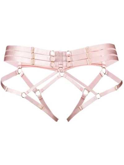 Bordelle Bondage Harness Suspenders In Pink