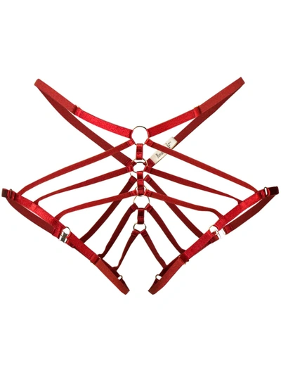 Bordelle Art Deco Ouvert三角裤 - 红色 In Red