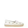 GUCCI WHITE EMBROIDERED LEATHER ESPADRILLES