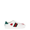 GUCCI Ace heart-embellished leather sneakers