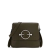 JW ANDERSON DISC OLIVE LEATHER CROSS-BODY BAG