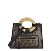 Fendi Runaway Small Ff Embossed Calf Shopping Tote Bag In Multicoloured