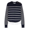 VERONICA BEARD OLLIE STRIPED MERINO WOOL JUMPER