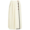 GUCCI IVORY PLEATED WOOL WRAP SKIRT