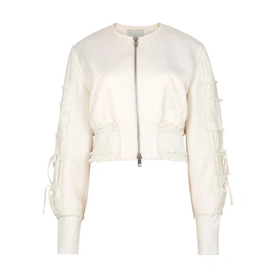 3.1 Phillip Lim / フィリップ リム Shirred Cropped Crepe Bomber Jacket In Ivory