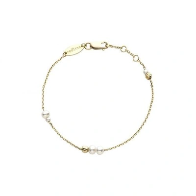 Redline 18ct Yellow Gold Multi Pearl Chain Bracelet