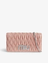 MIU MIU MATELASSÉ LEATHER WALLET-ON-CHAIN,98147595